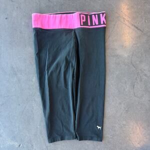 Vintage Y2k Victoria's Secret Pink Black Pink Capri Yoga Crop Athletic Medium